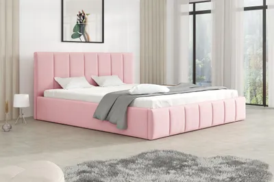 Produktbild von Polsterbett Doppelbett DETROIT 160x200cm Stoff Magic Velvet Rosa
