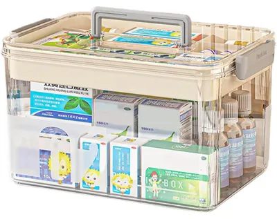 Produktbild von Große Medikamentenbox, Aufbewahrungsbox für Zuhause und Reisen