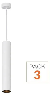 Image de Suspension GU10, IP20, 30 cm, blanc - Lot de 3