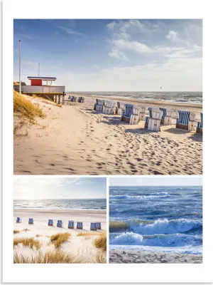 Produktbild von ARTland Wandbild Alu für Innen & Outdoor Träume vom Meer: Strand von Kampen Sylt Größe: 90x120 cm