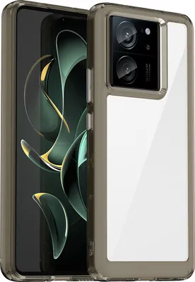Produktbild von Schutzhülle für Xiaomi 13T / 13T Pro / Redmi K60 Ultra Klar Rückseite Stoßfeste TPU Silikon Bumper Hülle Grau