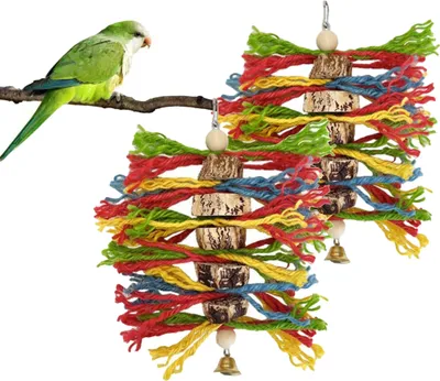 Produktbild von 2x Vogel Zerkleinern Futtersuche Spielzeug, Sittich Spielzeug Kauen Hängenden Spielzeug Vogel Zerkleinert Papier Vogelkäfig Zubehör Vogel Seil