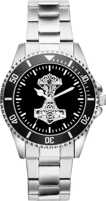 Produktbild von KIESENBERG Herrenuhr Armbanduhr Thors Hammer Glaube Mjölnir Wikinger Mittelalter Symbol germanischen Mythologie Viking Metal Pagan Rock Thor Gott Geschenk Artikel Idee Fan Analog Quartz Uhr 1235