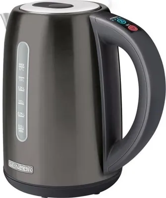 Image de Bouilloire électrique Sencor SWK 7708BK, 1.7L, 2150W, Température Réglable 60-100°C, Maintien Température 120 min, Acier Inoxydable, Noir