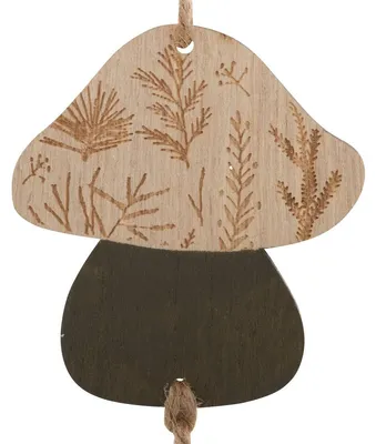 Produktbild von Weihnachtsdekoration mit Pilz und Tannenzapfen aus Holz, 33 cm