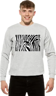 Produktbild von Cotton Prime® Sweatshirt Black & White Zebra Eye XXL Grau-Melange