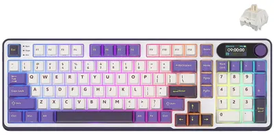 Productafbeelding van Royal Kludge RK-S98, gaming toetsenbord, "Blackberry Mousse" model, beige behuizing, mechanische schakelaars