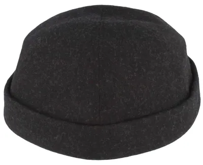 Produktbild von Bullani randlose handgefertigte Docker Cap aus Schurwolle, grau, Gr. 62