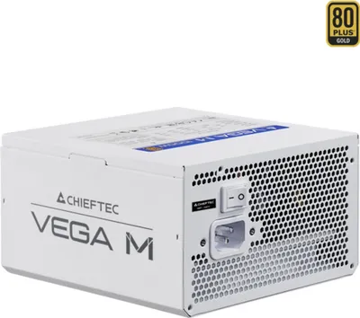 Produktbild von Chieftec Vega M White PPG-850-CW Netzteil, 850 W, 100 - 240 V, 50/60 Hz, 20+4 pin ATX, 60 cm, 150,400 mm