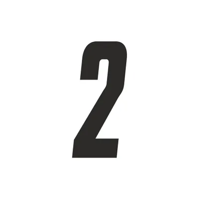 Obrázek produktu pro Nálepka závodní číslo pro Moto Cross "2", černá 15 cm