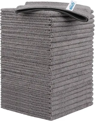 Produktbild von Mikrofaser-Tücher 24 Stück, fusselfrei und kratzfest, ultra saugfähig, 11,5 x 11,5 cm, für Haushalt