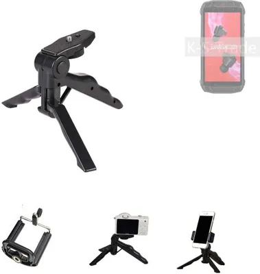 Produktbild von K-S-Trade Stativ Tisch-Ständer Dreibein Handy-Stativ Ständer kompatibel mit Ulefone Armor 15 Mini-Stativ Smartphone Tripod Handy-Stativ aus Plastik