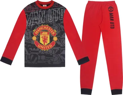 Obrázok produktu pre Manchester United FC - Pyžamo s dlhými nohavicami pre chlapcov GF1246 (158-164) (červená/čierna)