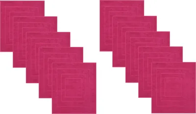 Produktbild von Betz 10 Stück Badvorleger 60x60 cm PALERMO Badematte Badteppich Duschvorleger 100% Baumwolle 680g/m²  Farbe: cranberry