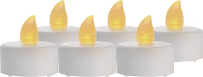 LED dekorace – čajová svíčka bílá, CR2032, vnitřní, vintage, 6 ks