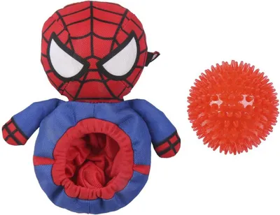 Produktbild von Spiderman Hundespielzeug Kuscheltier mit integriertem Ball