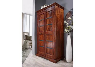 Produktbild von MASSIVMOEBEL24 Schrank Akazie 97x50x176 nougat OXFORD #401