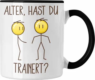 Produktbild von Trendation - Hast Du Trainiert Tasse Geschenk Fitness Lustiges Bodybuilder Geschenk Humor (Schwarz)