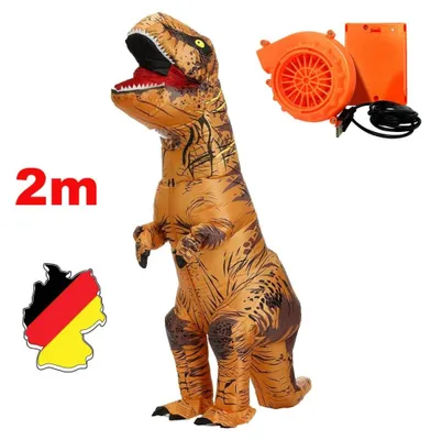 Produktbild von Aufblasbares Kostüm Dino kostüm Dinosaurier Fasching Karneval Halloween T-Rex 2M