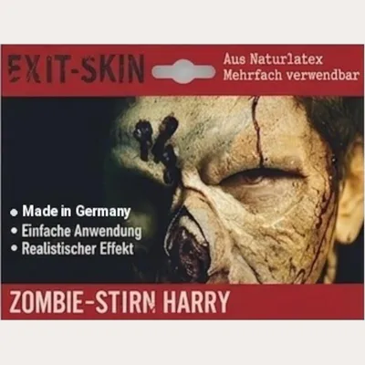 Produktbild von Zombie Stirn Harry Latexwunde mit Mastix-Hautkleber – Realistische SFX Latex-Applikation, wiederverwendbare künstliche Wunde für Halloween, Zombie Kostüm, Horror Make-up, Karneval, Cosplay, Mottoparty, Theater, Film, Spezialeffekte & Maskenbildner Zubehör