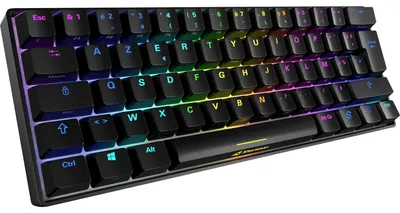Produktbild von Sharkoon SGK50 S4, 60%, Kabelgebunden, USB, AZERTY, RGB-LED, Schwarz