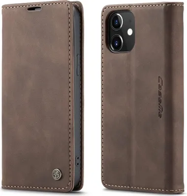 Produktbild von iPhone 12 / 12 Pro Hülle - CaseMe 013 Klapphülle - Dunkelbraun