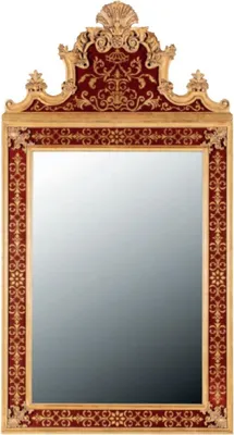 Produktbild von Casa Padrino Luxus Barock Spiegel Bordeauxrot / Gold - Rechteckiger Massivholz Wandspiegel im Barockstil - Prunkvolle Barock Möbel - Erstklassische Qualität -  Italy
