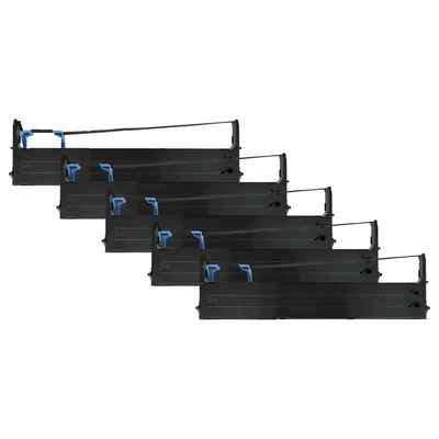 Produktbild von vhbw 5x Farbband Schriftband kompatibel mit Tally 1325, TD1325, 1125 Nadeldrucker, Bondrucker - Schwarz