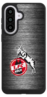 Produktbild von NIVOCASE Handyhülle für Samsung Galaxy A57 5G  Hülle NIVOpure Case Schwarz 1. FC Köln Metallic Look Offizielles Lizenzprodukt