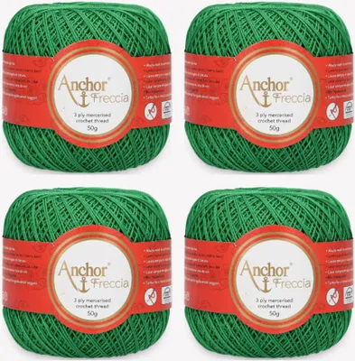Productafbeelding van 4 bollen Anchor Freccia 12 – Fijn katoengaren voor delicate haakwerkprojecten (kleur 00227)