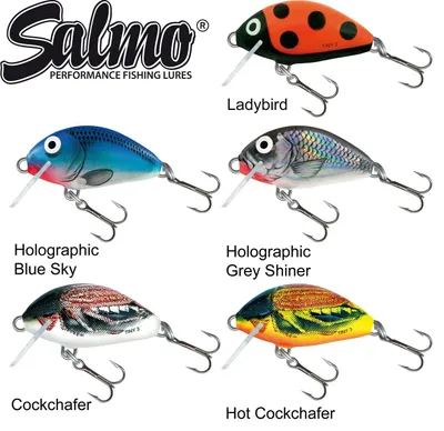 Produktbild von Salmo Tiny Wobbler 3cm, Salmo Farben:Ladybird, Länge/Gewicht/Laufverhalten/Tauchtiefe:3cm / 2.5g / sinkend / 0.3-0.3m