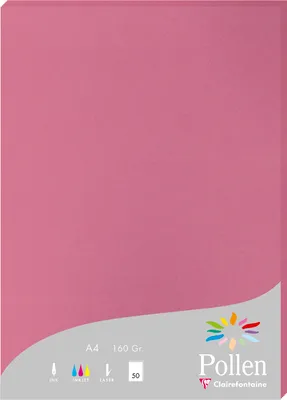 Produktbild von Clairefontaine Papier A4 Pollen 160g hortrosa 50Bl