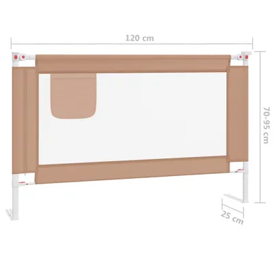 Immagine prodotto di vidaXL Protezione letto bambino taupe 120x25 cm tessuto