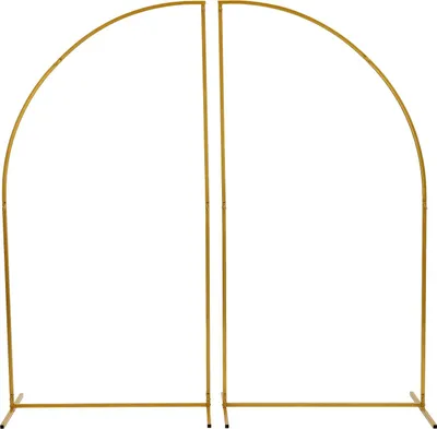Produktbild von Hochzeitsbogen Ständer - 2er-Set freistehende Bogenständer - Kohlenstoffstahl - 90 x 50 cm - Für Zeremonie, Hintergrund, Fotobox - Gold