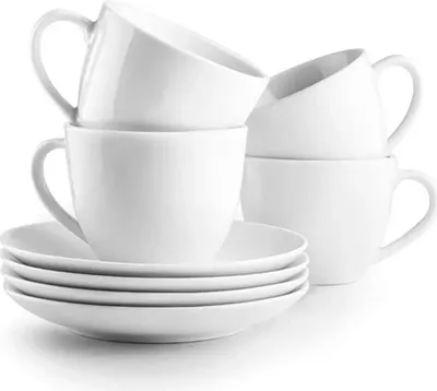 Produktbild von Ibili-Castilla Blanco 8-teiliges Kaffee-Servierset, Porzellan, 9,8-16x7,5 cm, 310 ml, weiß