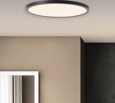 Image de BRILLIANT LED Panneau apparent TUCO Ø 30 cm | Panneau pour mur et plafond avec variateur à 3 niveaux | 20 W - 2700 lm - 2700 K | Plastique | Noir/Blanc
