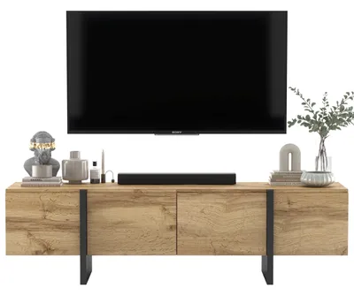 Zdjęcie produktu dla Szafka RTV Loft Industrialna Komoda RTV Dąb Wotan Mat 180 cm