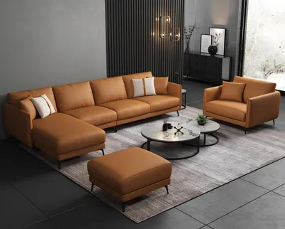 Produktbild von Ecksofa + Sessel Ledersofa Couch Wohnlandschaft Garnitur Design Modern Sofa Sitz