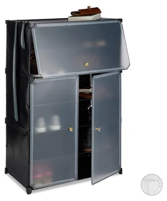 Schuhschrank Kunststoff XL, 6 Fächer, 94x61,5x31,5 cm, schwarz