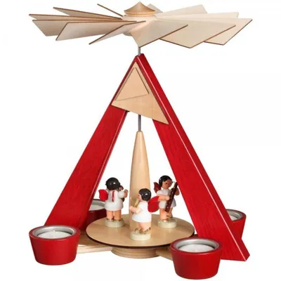 Produktbild von Teelichtpyramide Engel mit Instrumente bunt BxHxT 24,5x29x24,5cm NEU