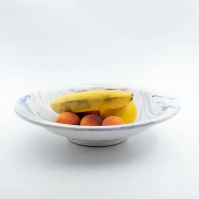 Image de Plat de service Marbré Bleu et Gris - D 33 cm