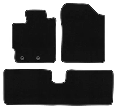 Produktbild von Velours-Fußmatten für Toyota Yaris III 2011-2019 (Benzyna) – 3-tlg, Schwarz, passgenau – Wielganizator BASIC