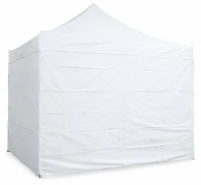 Produktbild von Faltpavillon 4x4 m ALU Premium – Sechskantprofil 50 mm, Metallverbinder, Plane 450 g/m², 4 geschlossene Seitenwände, Rolltasche - Weiß