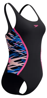 Zdjęcie produktu dla Strój kąpielowy damski Speedo Hyperboom Splc Msclbk 1Pc czarno-różowe
