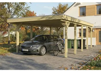 Produktbild von Einzelcarport SKAN HOLZ Friesland inkl. Pfostenanker, EPDM Folie 402 x 708 cm kesseldruckimprägniert