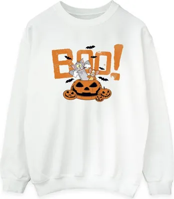 Immagine prodotto di Tom & Jerry - "Halloween Boo!" Felpa da donna BI40800 (XL) (Bianco)