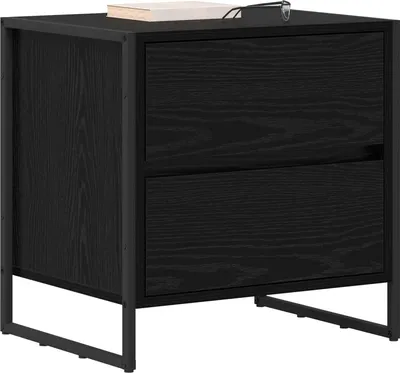 Zdjęcie produktu dla vidaXL Stolik nocny o wyglądzie czarnego dębu 50 x 39,5 x 50 cm materiał drewnopochodny