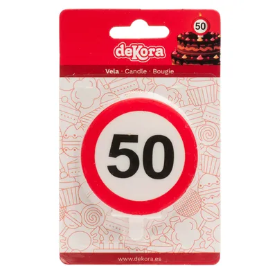 Produktbild von dekora Geburtstagskerze 50 – Tortendeko mit Halter