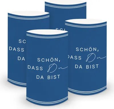 Produktbild von ITENGA 6x Windlichter Schön dass du da bist V3 dunkelblau