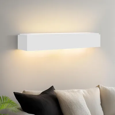 Image de ZMH Applique Intérieure Applique Couloir Up and Down Applique Moderne Design G9 Lampe de Couloir Blanc Plâtre Lampe murale Cage d'Escalier pour Salon Cuisine 52CM Sans ampoule